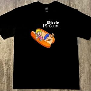 Glizzie McGuire y2k inspired cartoon tee shirt, black, cotton, unisex large